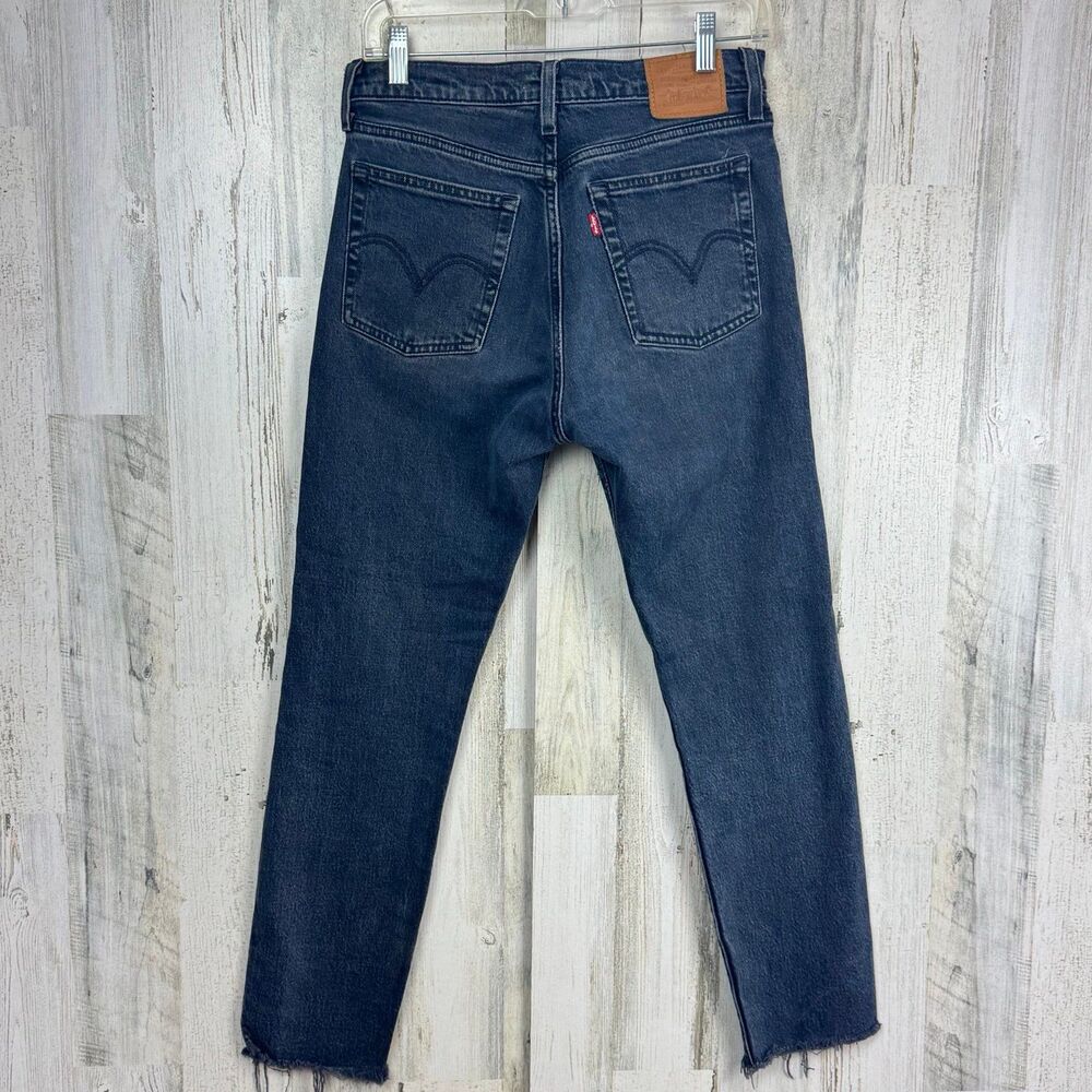 LEVI'S WEDGIE JEANS BLACK DARK WASH WOMENS SIZE 27